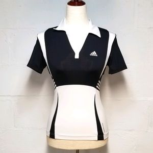 Adidas womans xs black white polo style top